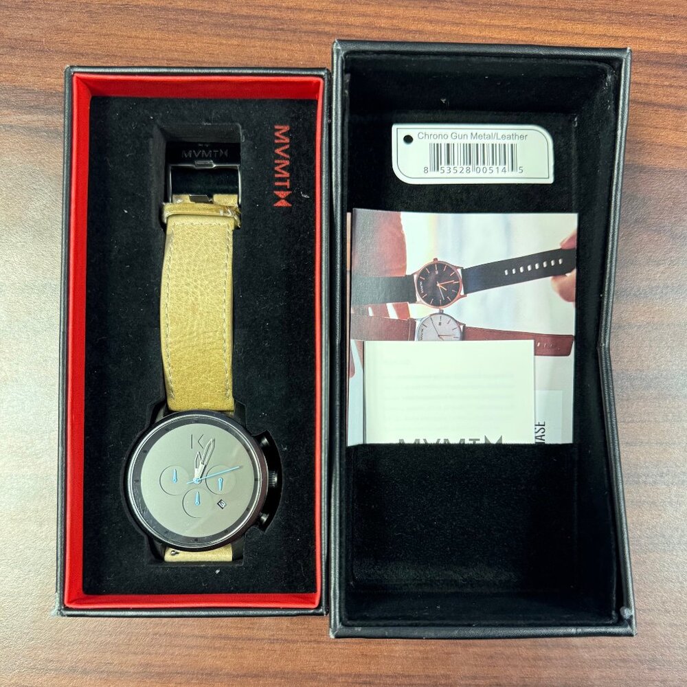 MVMT Men's Chrono Gun Metal/Sandstone Watch (45MM) With Original Box/User Manual